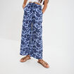 Pantalon fluide large taille &eacute;lastiqu&eacute;e bleu fille