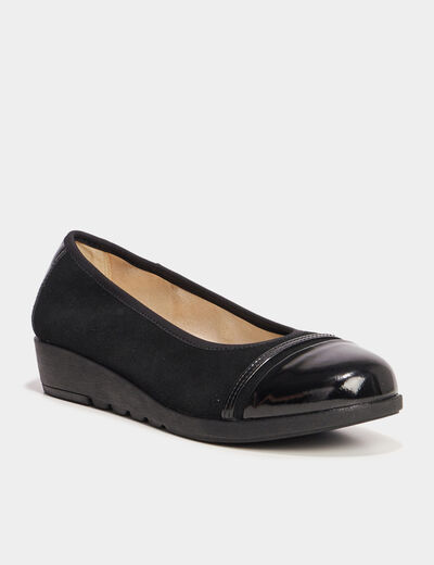Ballerines cuir talon 2 cm Confortissimo noir femme