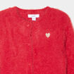 Gilet manches longues boutonné rouge bébé fille