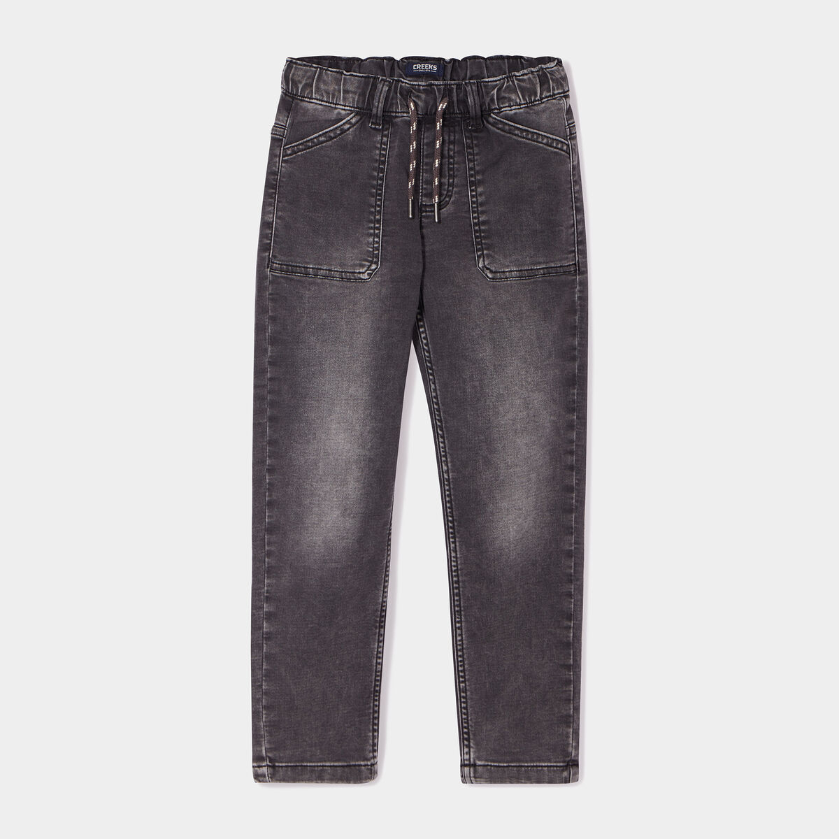 Jean stretch jogger taille &eacute;lastiqu&eacute;e denim gris gar&ccedil;on