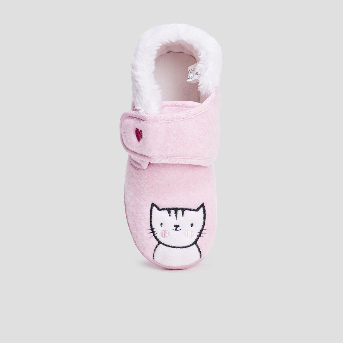 Chaussons bottillons fourrés forme chat rose fille