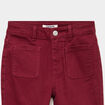 Pantalon bootcut twill 4 poches bordeaux fille