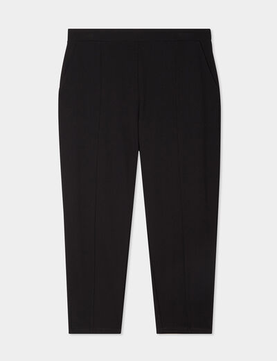 Pantalon slim taille élastiquée noir femme grande taille