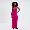 Robe longue bretelles bijoux rose fushia femme