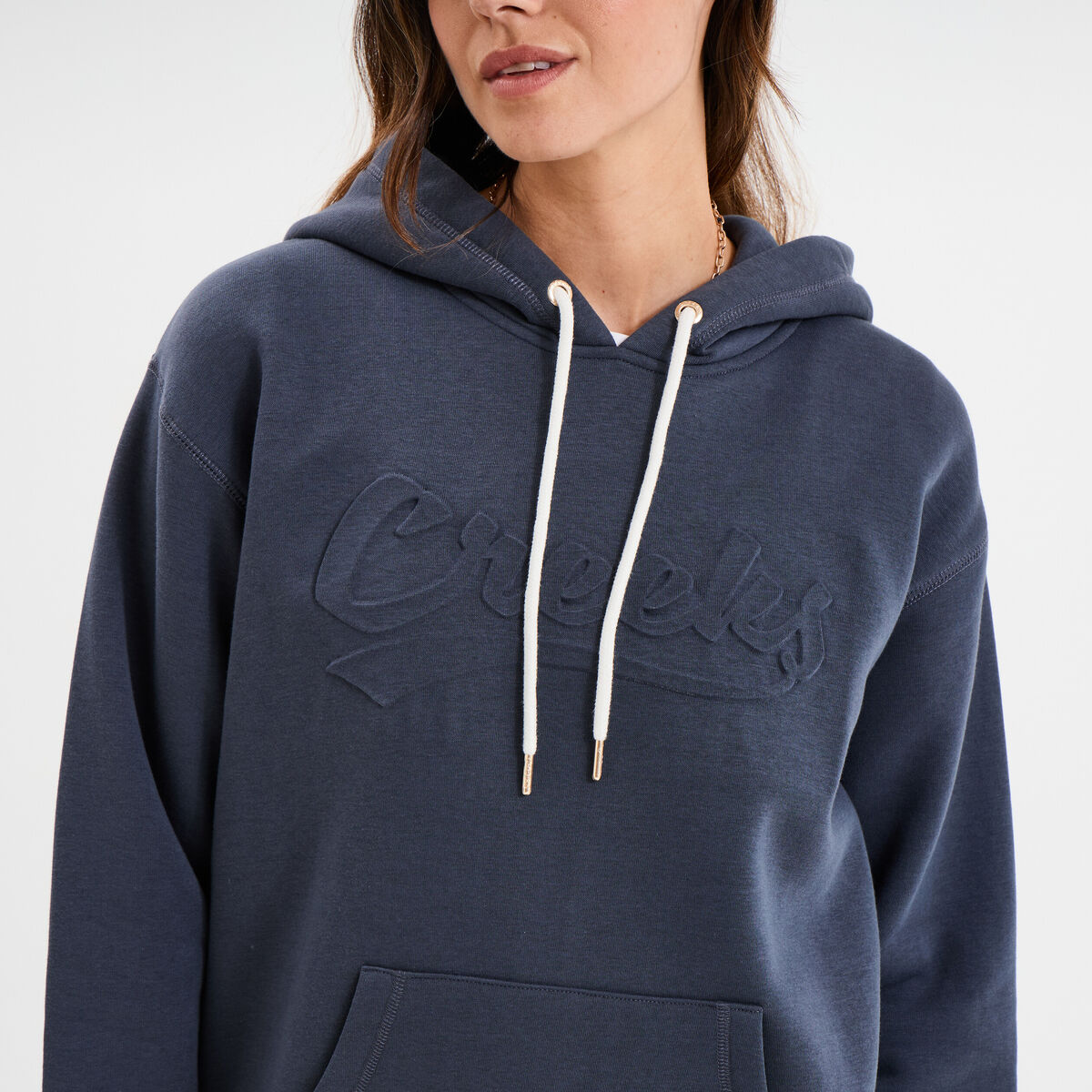 Sweat &agrave; capuche hoodie bleu fonc&eacute; femme
