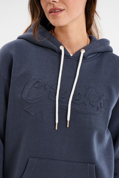 Sweat &agrave; capuche hoodie bleu fonc&eacute; femme