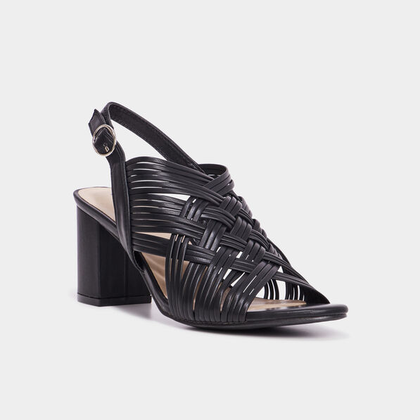 Sandales multibrides à talons Mosquitos noir femme