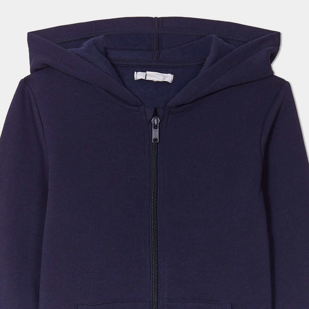 Sweat à capuche zippé bleu marine fille