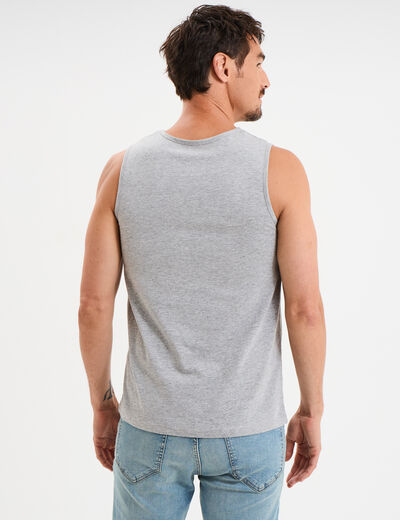 Débardeur col rond bretelles larges gris homme