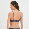 Soutien-gorge triangle côtelé gris foncé femme