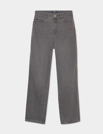 Jeans mom 7/8ème taille haute Creeks denim gris femme