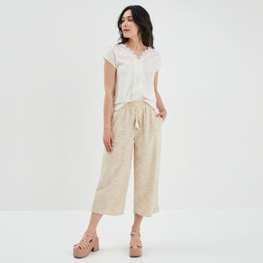 Blouse manches courtes avec dentelle blanc femme