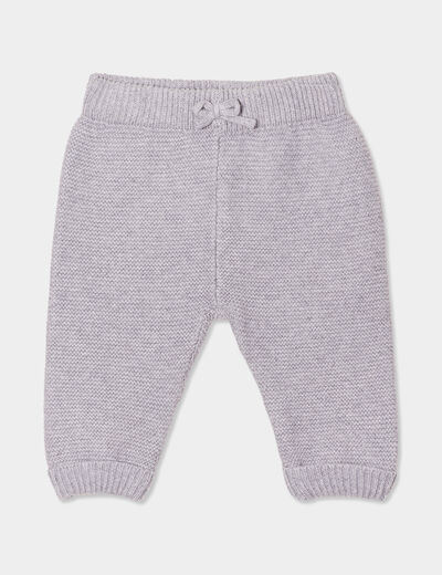 Pantalon tricot coton gris clair bébé garçon