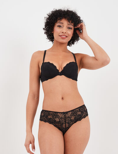 Soutien-gorge push up paddé dentelle noir femme