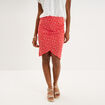 Jupe tulipe courte taille &eacute;lastiqu&eacute;e rouge coquelicot femme