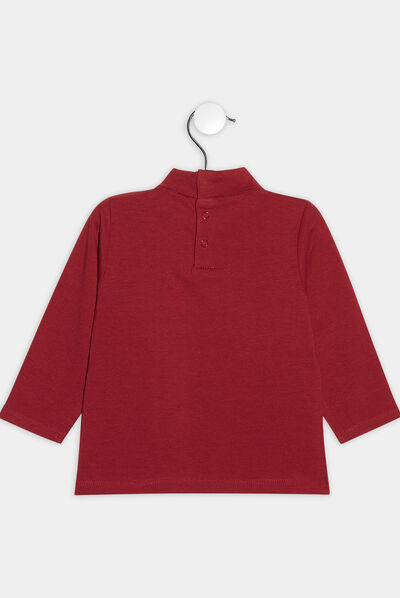 T-shirt avec col roulé rouge foncé bébé garçon