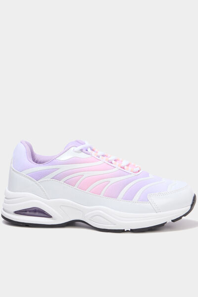 Baskets running &agrave; lacets rose fille