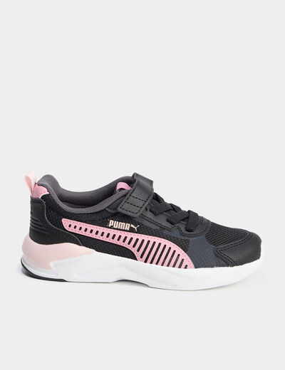 Baskets running à scratchs Puma noir fille