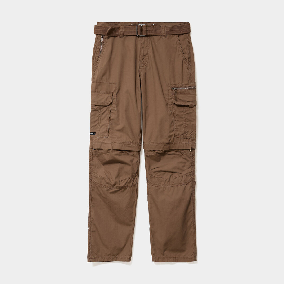 Pantalon cargo 2-en-1 modulable bermuda marron fonc&eacute; homme