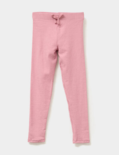 Legging côtelé coton vieux rose fille