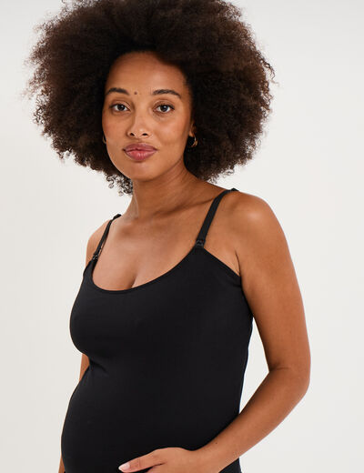 D&eacute;bardeur allaitement brassi&egrave;re int&eacute;gr&eacute;e noir femme maternit&eacute;