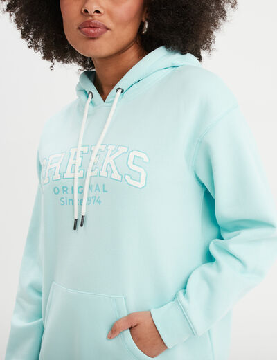Sweat à capuche hoodie Creeks Original bleu turquoise femme