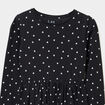 Robe évasée manches longues coton noir fille