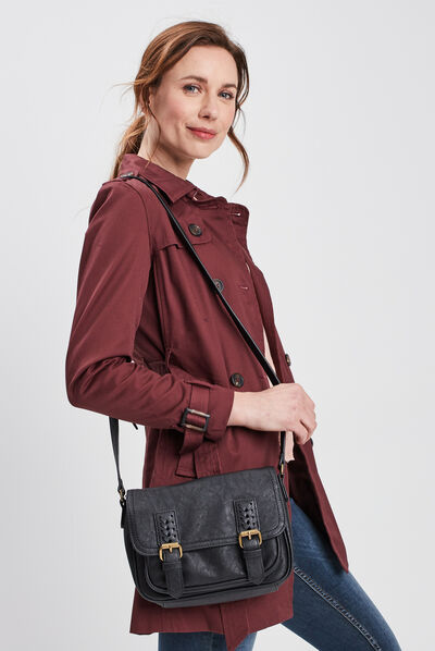 Sac cartable à bandoulière noir femme