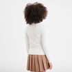 Pull côtelé col montant Creeks blanc femme
