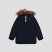 Parka droite doublée à capuche bleu marine garçon