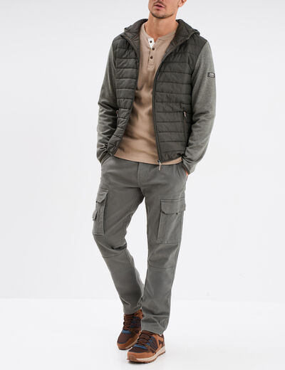 Gilet zippé à capuche Trappeur gris homme