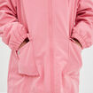 Parka longue zippée à capuche rose corail fille