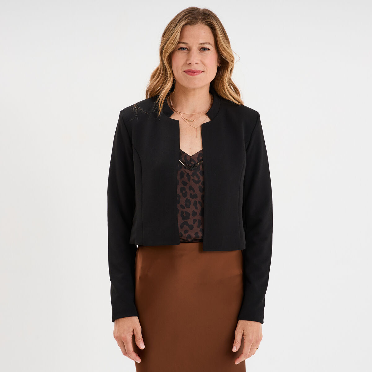 Veste boléro doublée stretch noir femme