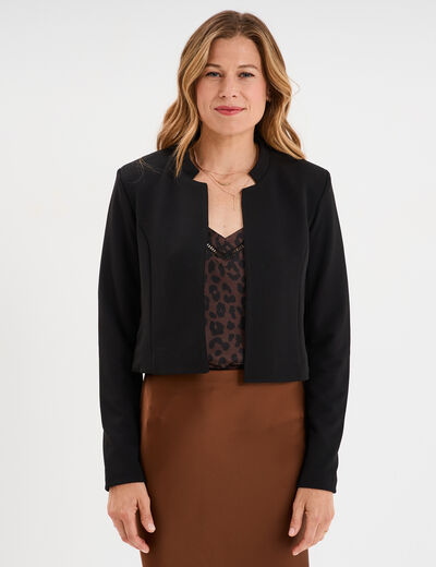 Veste boléro doublée stretch noir femme
