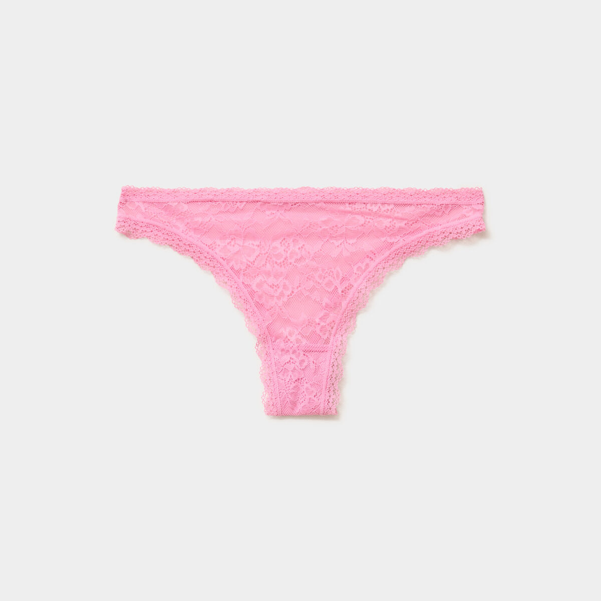 Tanga en dentelle doublure coton mauve femme