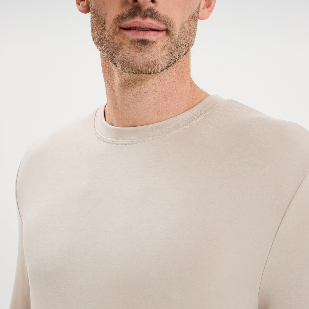 T-shirt chaud technique manches longues gris clair homme