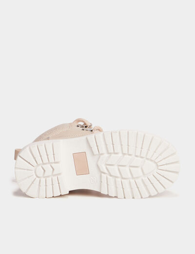 Boots zippées à lacets Trappeur rose clair fille