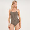 Body padd&eacute; bretelles fines microfibre marron femme