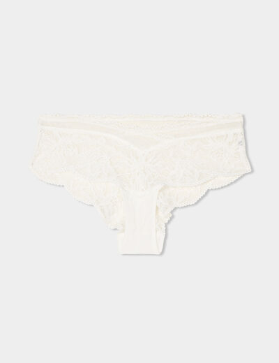 Shorty en dentelle blanc femme