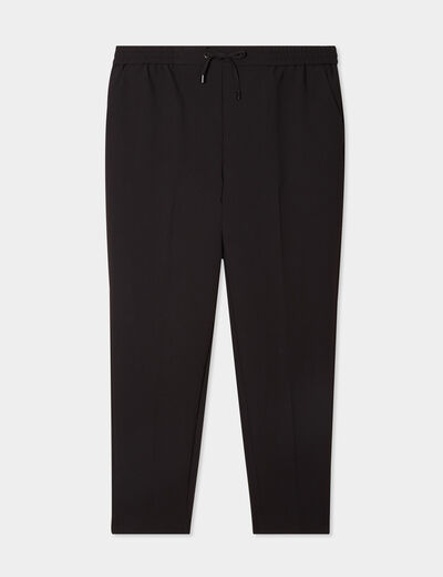 Pantalon slim taille élastiquée noir femme grande taille