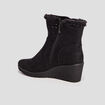 Bottines compens&eacute;es pied large noir femme