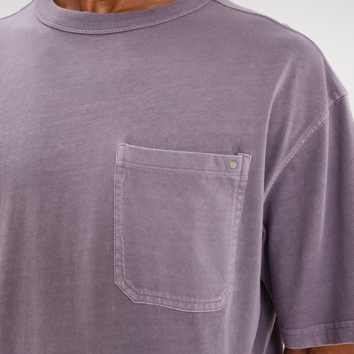 T-shirt 1 poche manches courtes coton violet homme