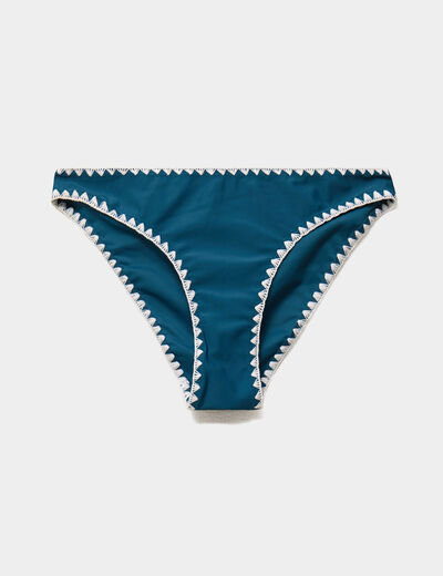 Bas de maillot de bain bleu p&eacute;trole femme