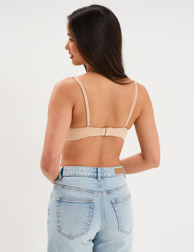 Soutien-gorge push-up microfibre beige femme