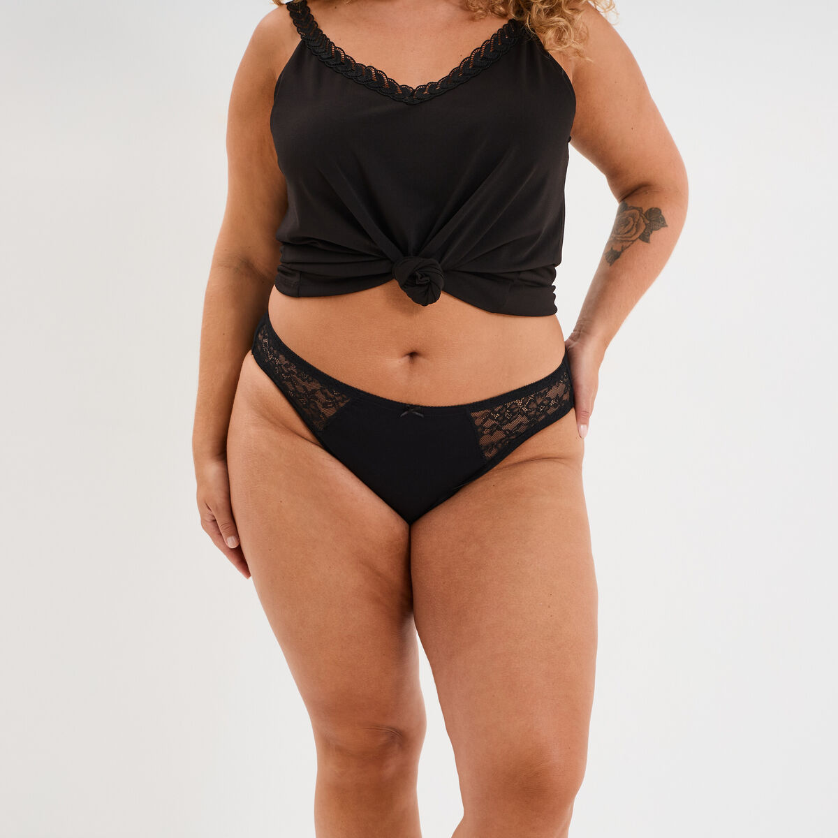 Culotte coton majoritaire noir femme grande taille