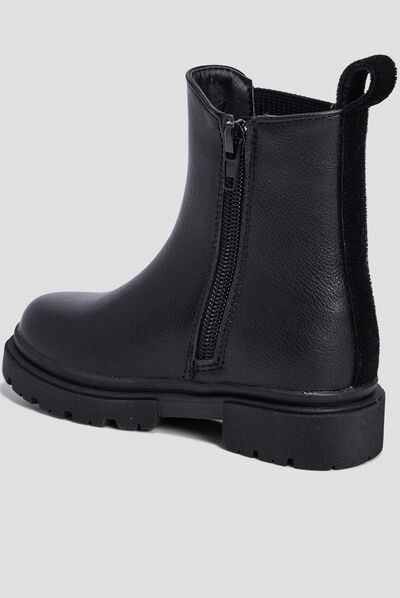 Bottines chelsea crantées noir fille