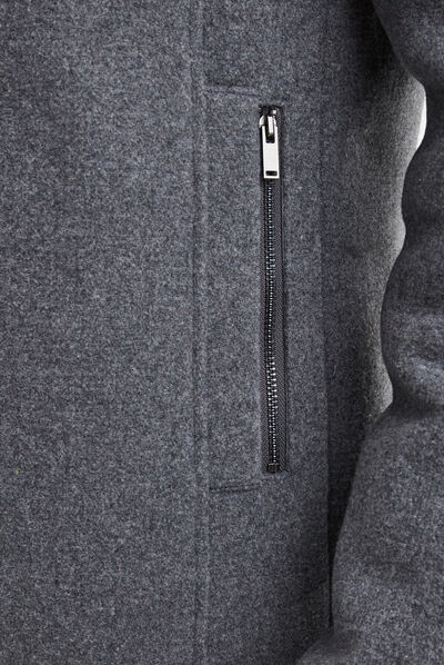 Manteau droit long gris foncé homme