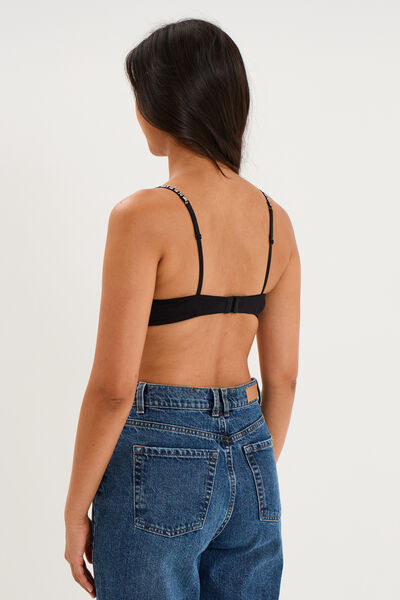 Soutien-gorge triangle padd&eacute; noir femme