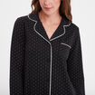 Liquette manches longues boutonnée noir femme