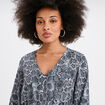 Robe longue fluide manches longues gris femme